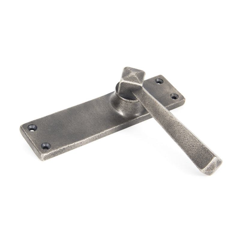 Straight Lever Latch Set, Antique Pewter
