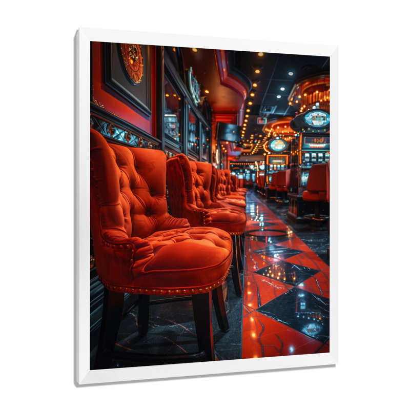 Rouge, noir, vibrant, vice Casinos I - Casinos, White Picture Framed, 44" H x 34" W