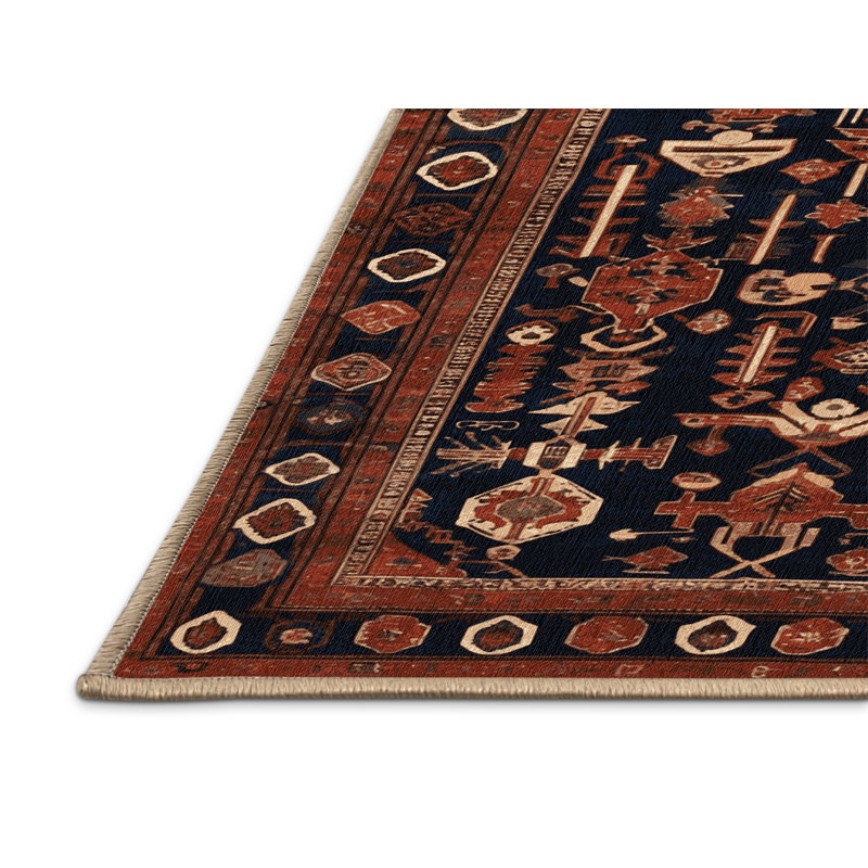 Tapis brun lavable à la machine, Carré 7 pi