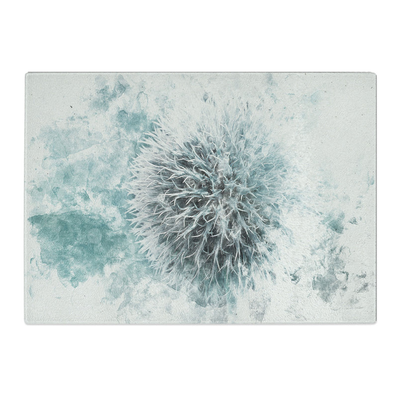 Tempered Glass Globe Thistle Chopping Board, 20 cm x 28.5 cm