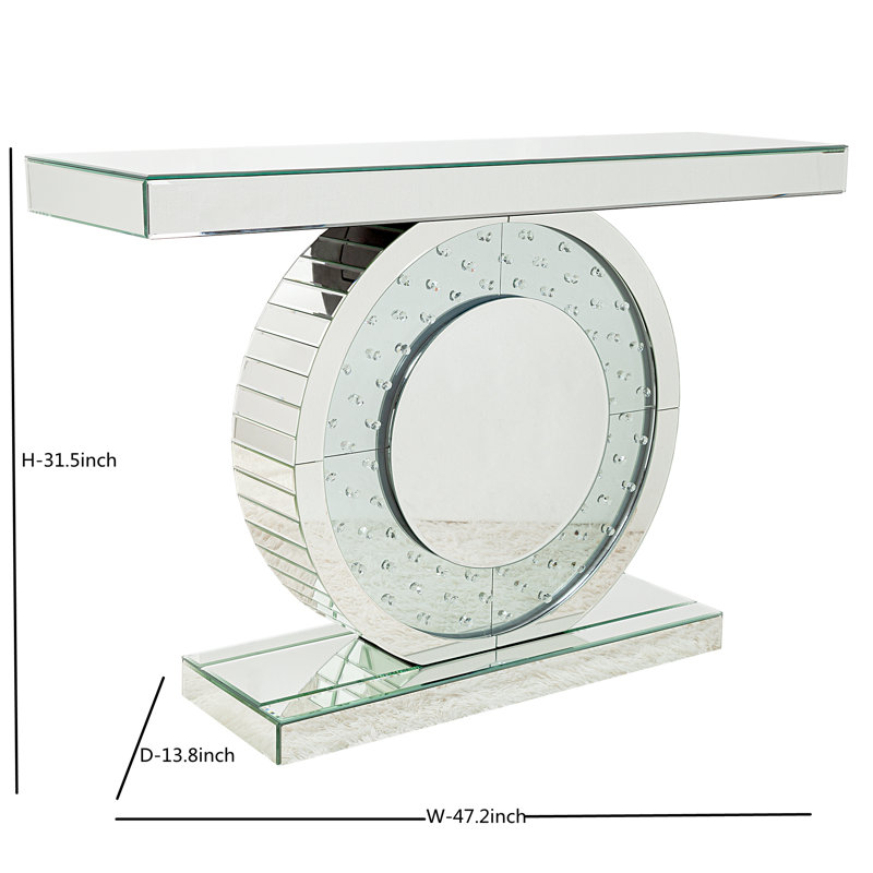 Antek 47.2'' Mirrored Glass Console Table