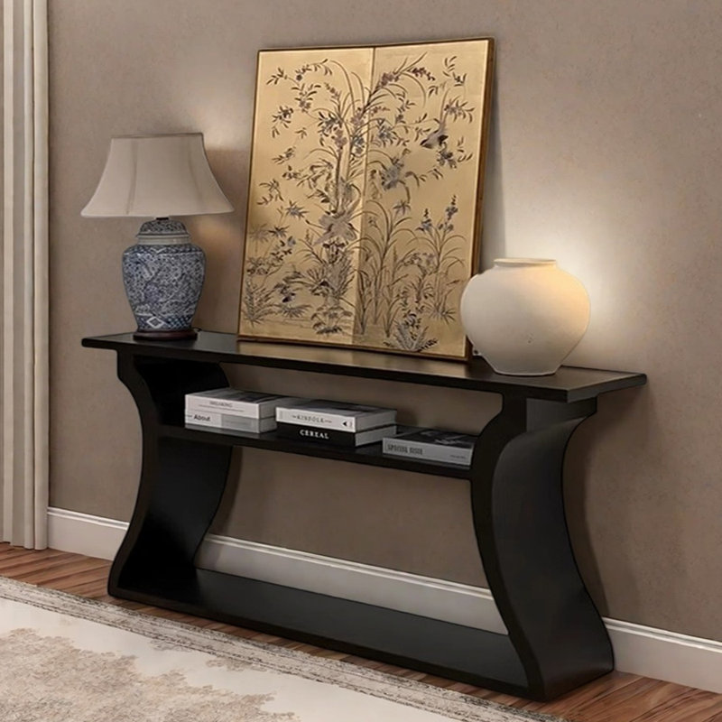 Console de couloir noire, H 33,5 po x l 63 po x P 13,8 po