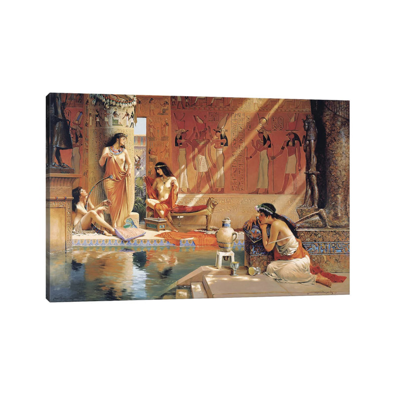 Égyptien Bathers - impression sur toile tendue, 18" H x 26" W x 1.5" D