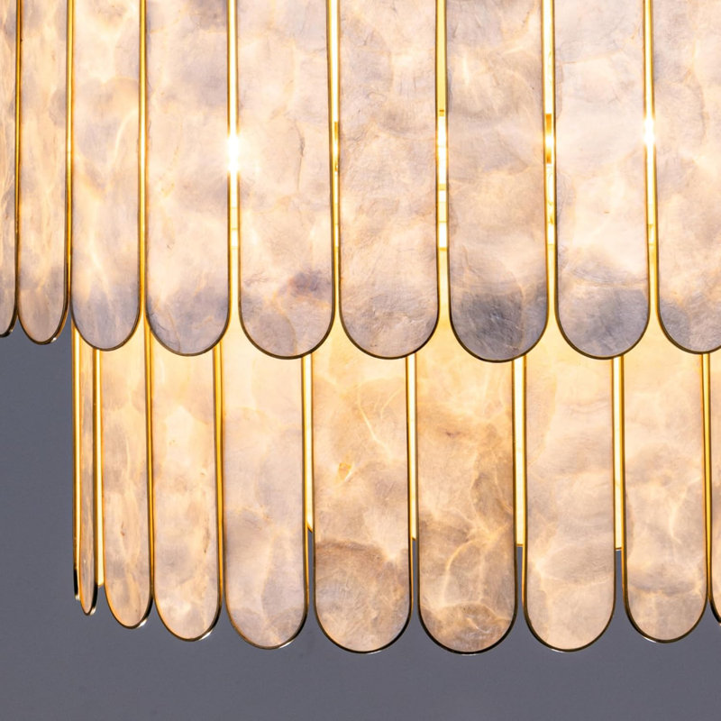 Luminaire suspendu 5 lumières lustre moderne en forme de coquillage moderne Capiz 