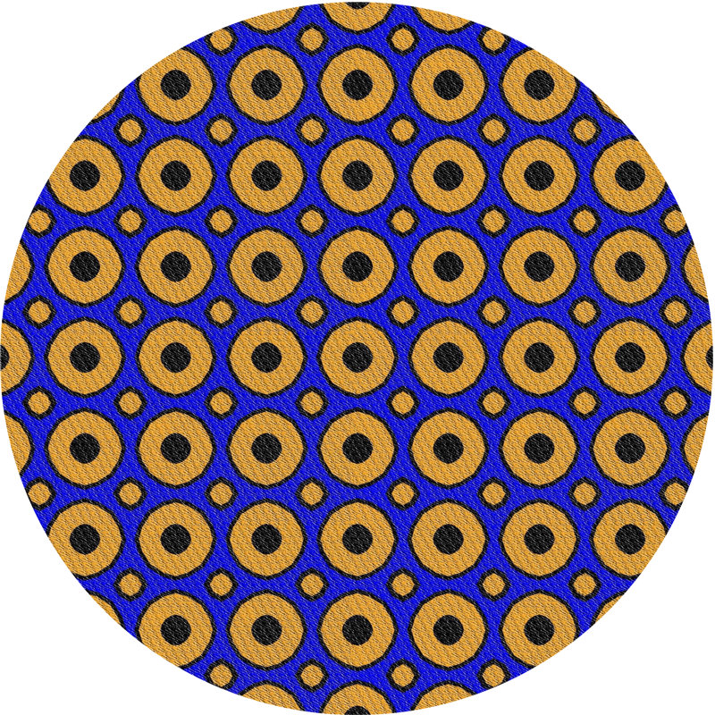 Tapis rouge / bleu Power Loom, Rond 7 pi