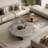 Italian round marble coffee table