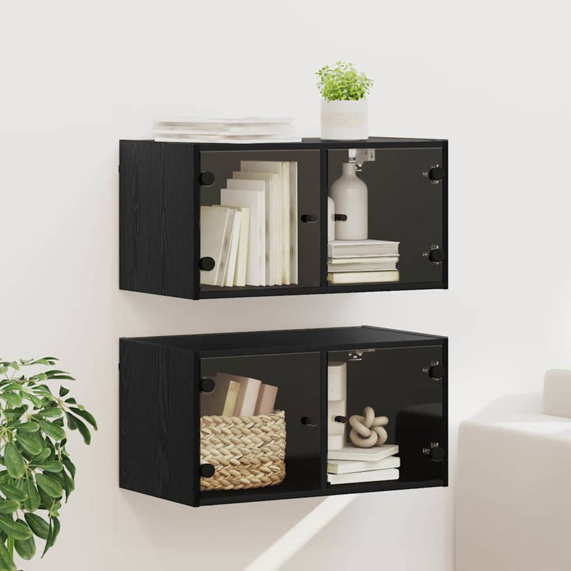 Wall Bathroom Cabinet, Black Oak