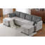 Canapé-lit modulaire 111,8 po avec canapé-lit polyvalent avec grand espace de rangement, deux ports USB et deux porte-gobelets pour le salon-876314310