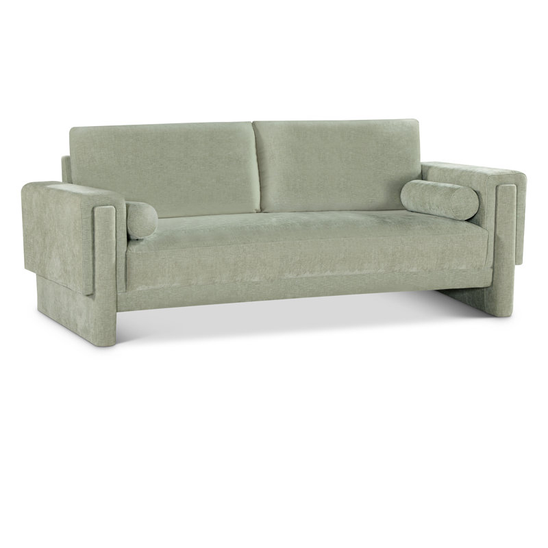 Ivanio Upholstered 89'' Sofa, Mint Chenille Fabric