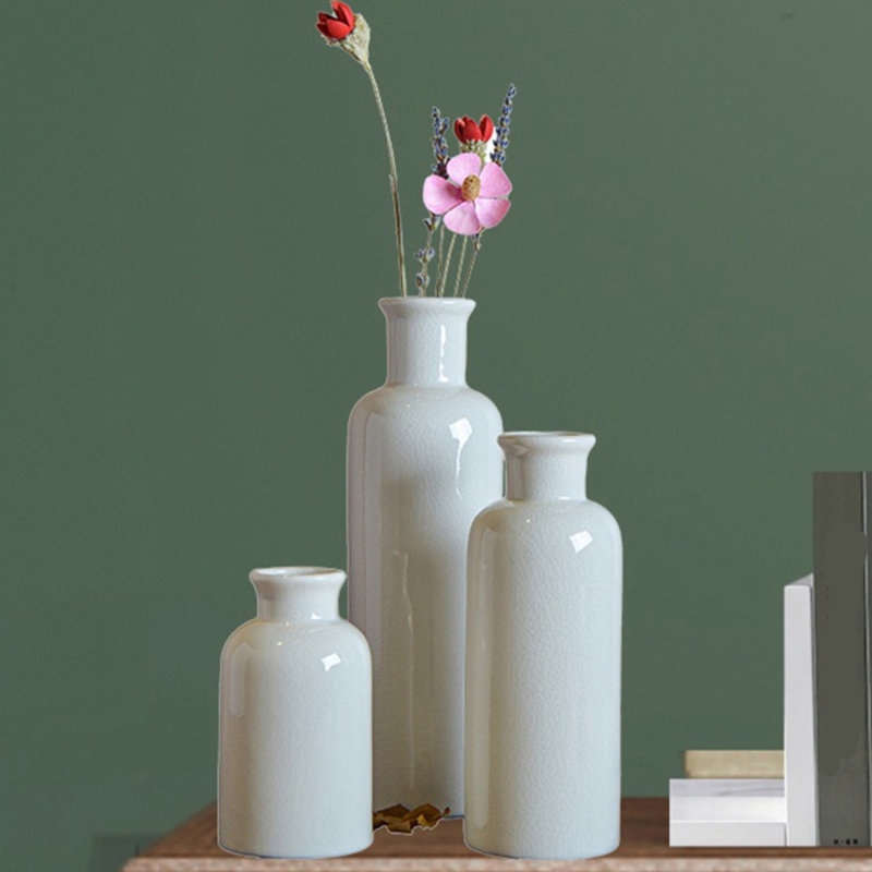 Ceramic / Porcelain Decorative Bottle, White