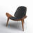 Almodovar 36.2" W Faux Leather and Wood 3-Legged Tripod Shell Lounge Chair-101611897
