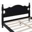 Structure de lit double en bois pleine grandeur, lit plateforme de style rétro avec support en lattes de bois, noir-329278146-329278147
