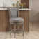 Classic Upholstered 26"-30" Bar Stools With Wooden Frame And Nailhead Trim