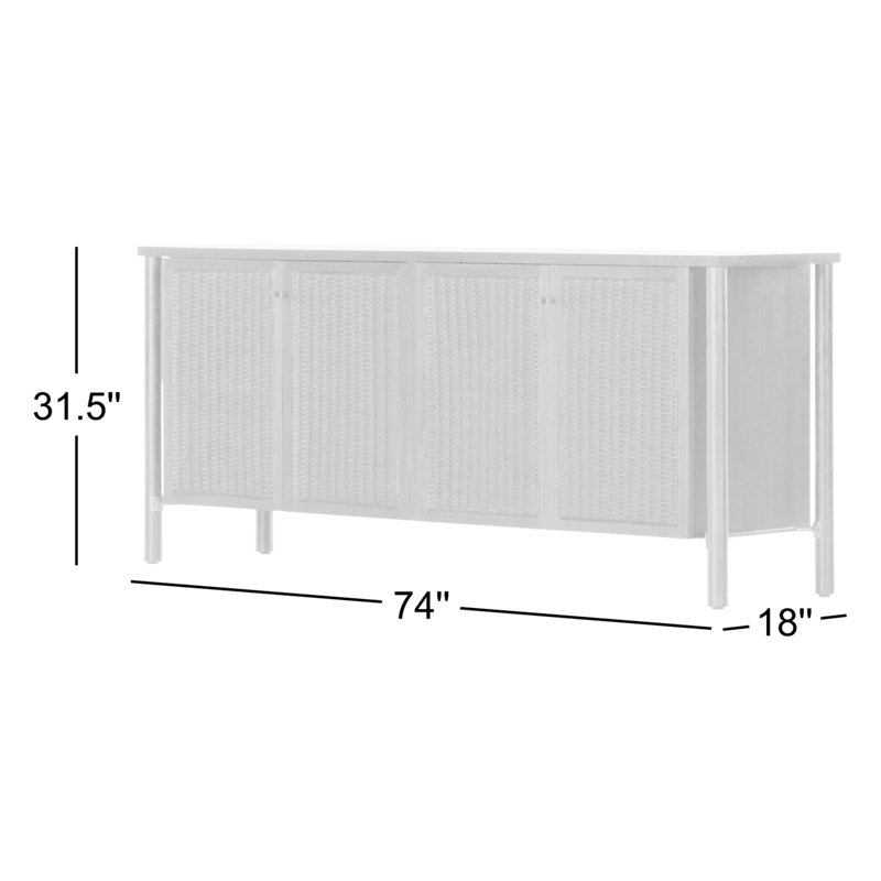 Veta 74'' W Solid Wood Sideboard, Black