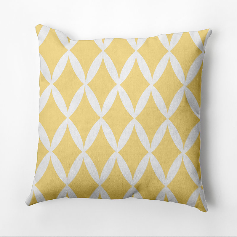 Geometric Reversible Throw Pillow, 26" x 26", Lemon