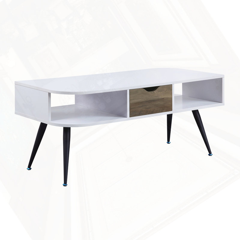 Table basse à finition blanche et noire
