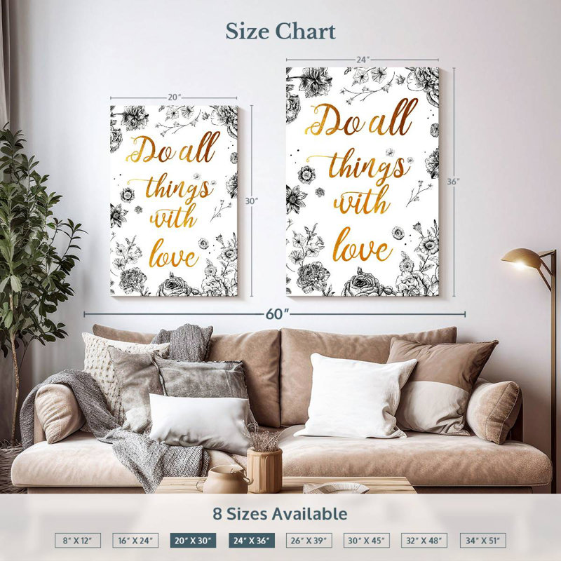 Tergel Do All Things With Love, citation II, H 36 po x l 24 po