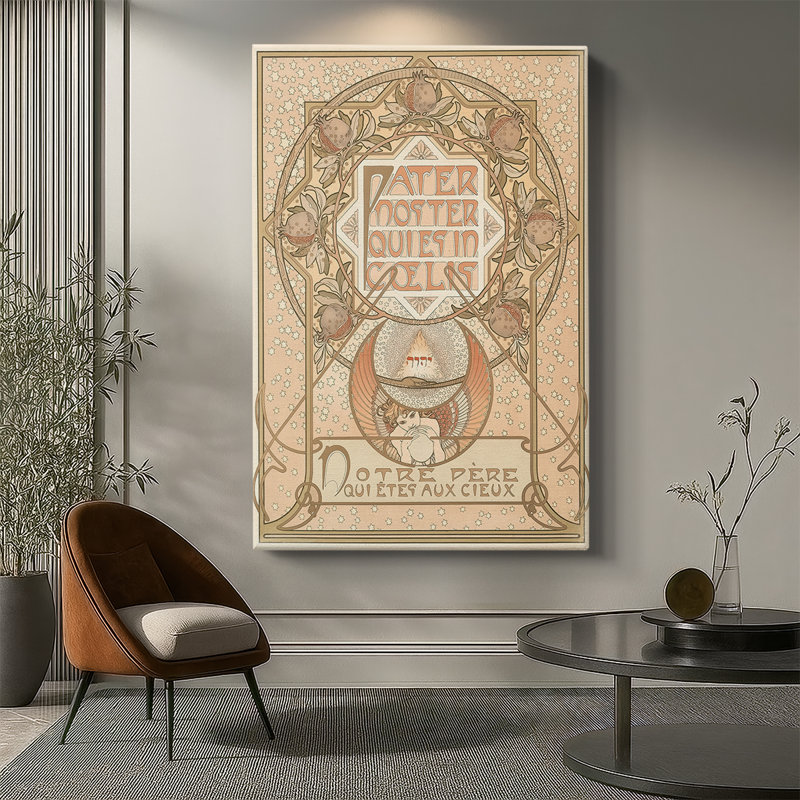 «Pater Noster», toile tendue par Alphonse Mucha, 40 po x 60 po