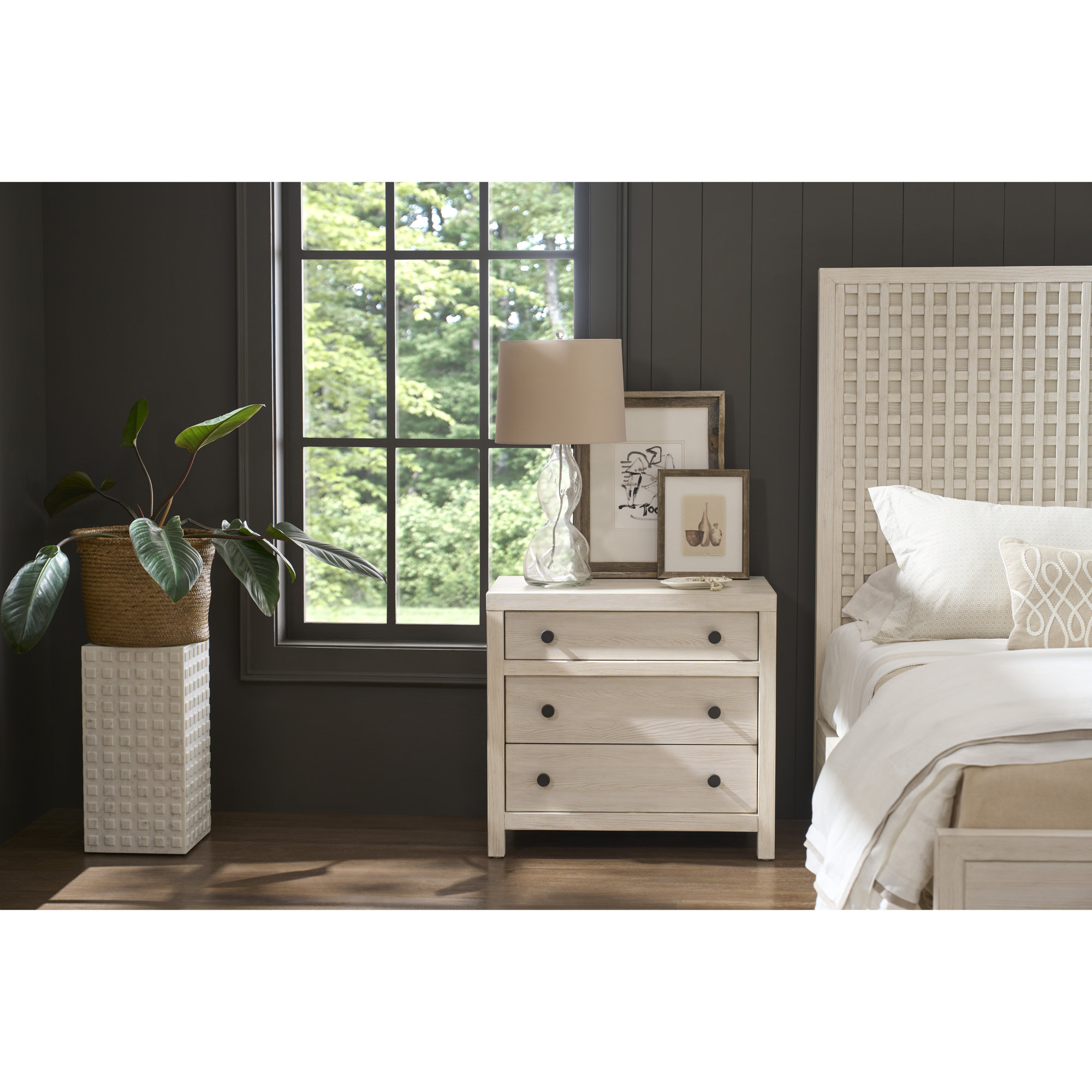 Baxley 3 - Drawer Nightstand, Ivory
