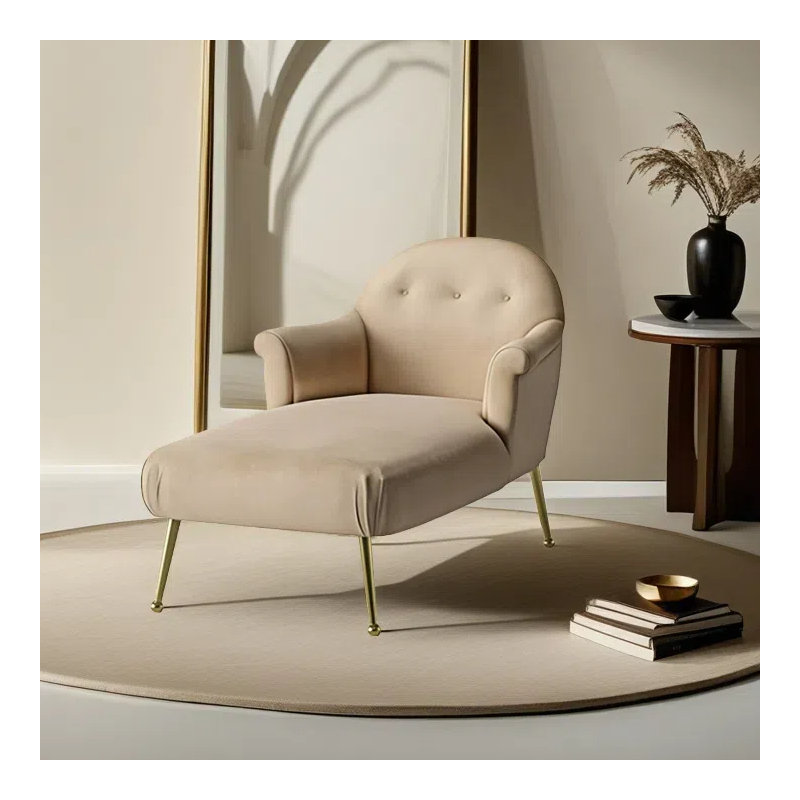 Chaise longue simple et confortable, Beige