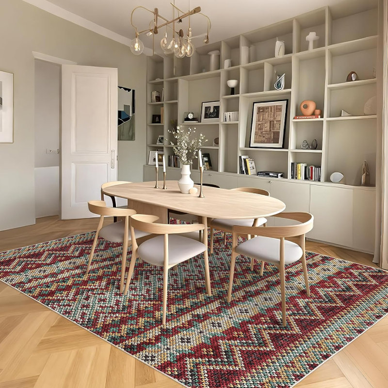 Tapis floral lavable pour tapis de couloir, cuisine, buanderie, antidérapant, mince, doux et long., Rectangle 9 pi x 12 pi