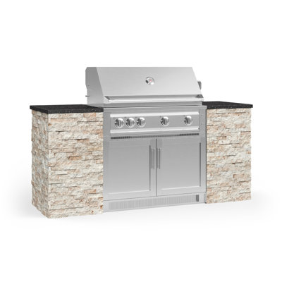 Outdoor Kitchen Signature Series 6 Piece Cabinet Set with 40 in. Propane Gas Platinum Grill -  NewAge Products, 68568