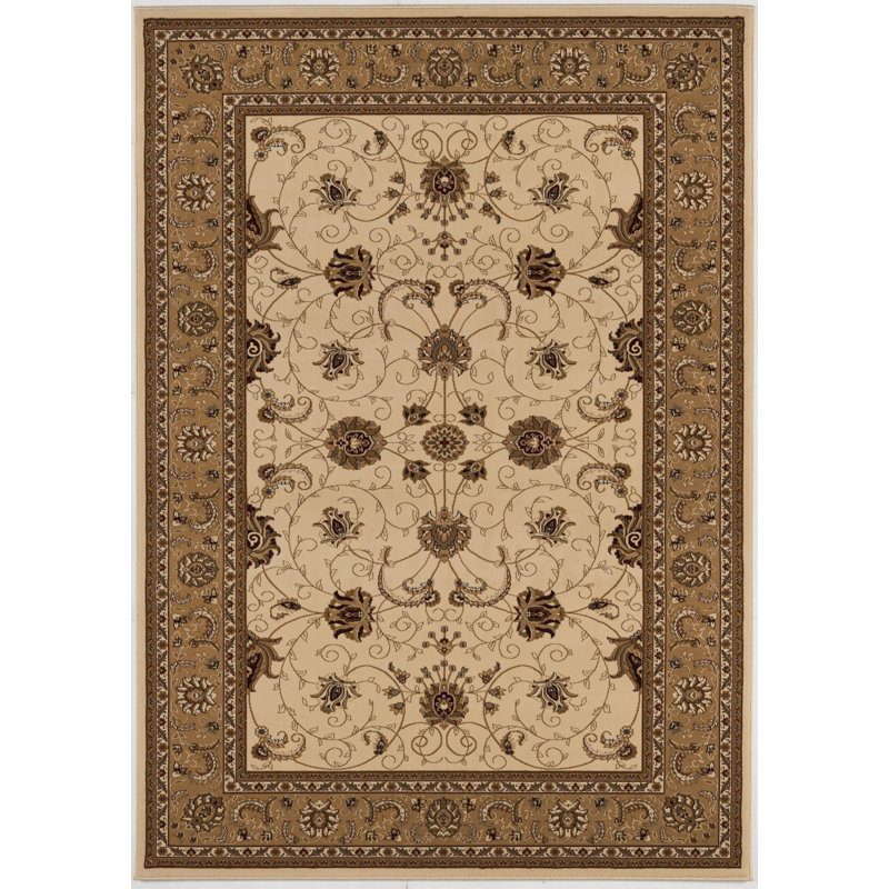Tapis d'intérieur / beige à motif médaillon perse beige / crème 10 pi x 13 pi (9 pi 9 po x 13 pi 3 po) Yasmin