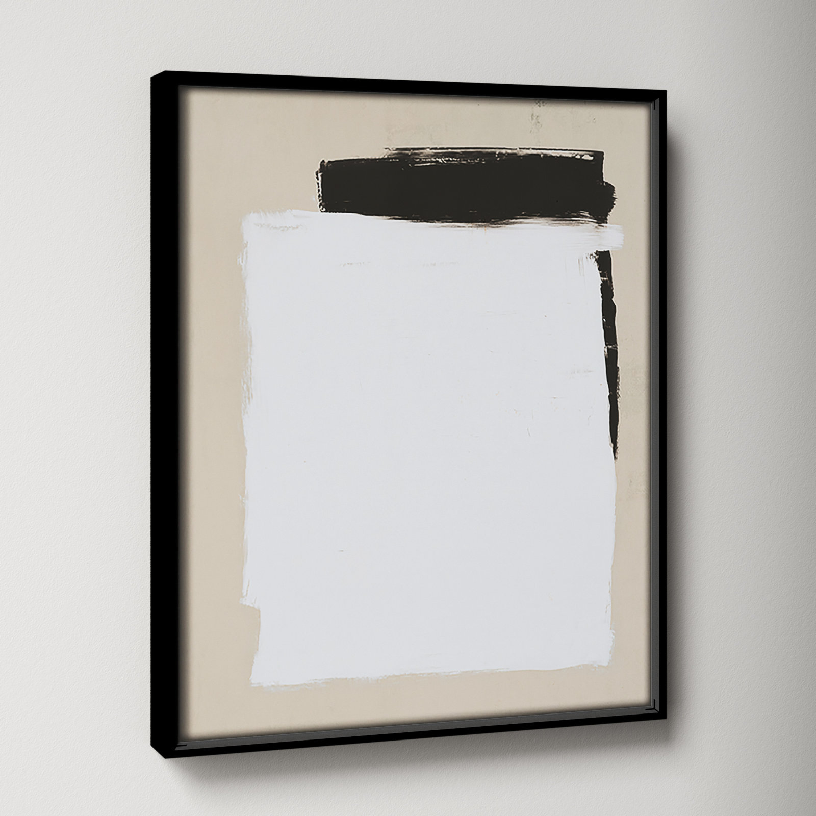 Two Mirrors, 21.5" H x 17.5" W, Framed Canvas, Black