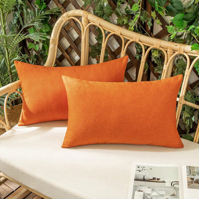Set of 2 Polyester Indoor/Outdoor Throw Pillows Covers 12"x20" Lumbar support