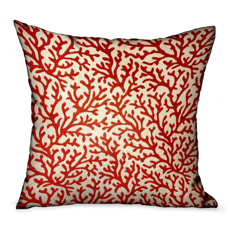 Coussin de luxe floral marlin vines, 20 po x 26 po, Rouge