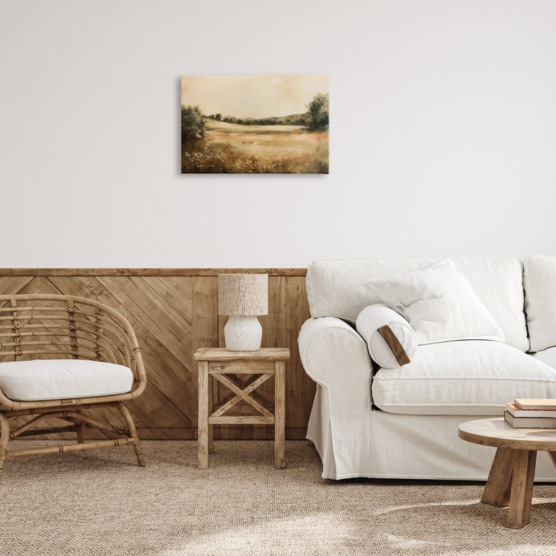 «Neutral Meadow Landscape» par Lazar Studio, H 16 po x l 24 po