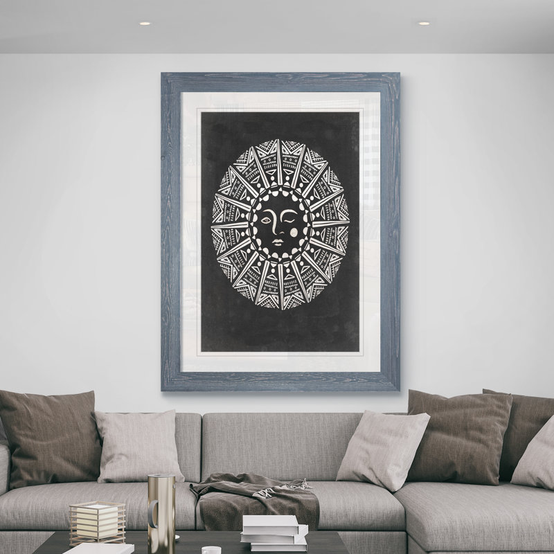 Moon Light I '- reproduction d'art encadrée, H 38 po x l 28 po x P 1,25 po, Cadre en papier gris, Blanc