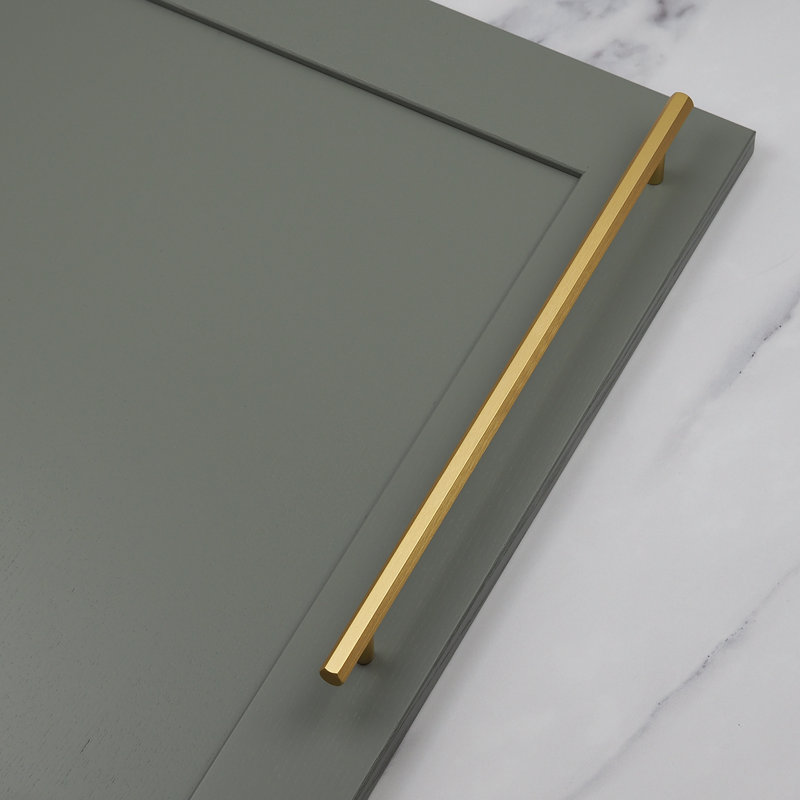 Hexagon Bar Handle, Brushed Brass, 320mm Handle