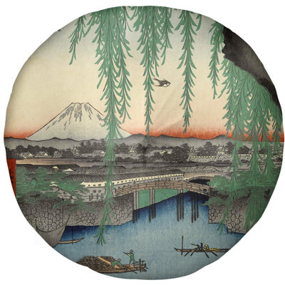 Coussin de plancher utagawa hiroshige yatsumi bridge