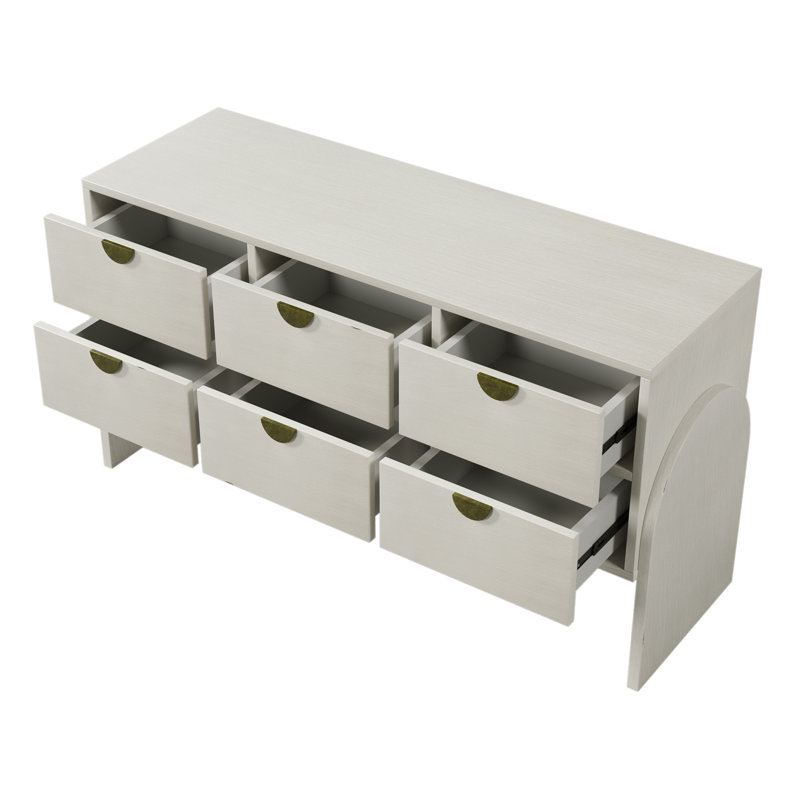 Commode en placage de bois d'hévéa avec commode à six tiroirs, commode et vestibule