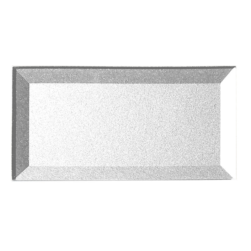 Secret Dimensions 3 in. x 6 in. Diamond Grade Glass Reverse Beveled Subway Decorative Kitchen & Bathroom Wall Tile, Silver