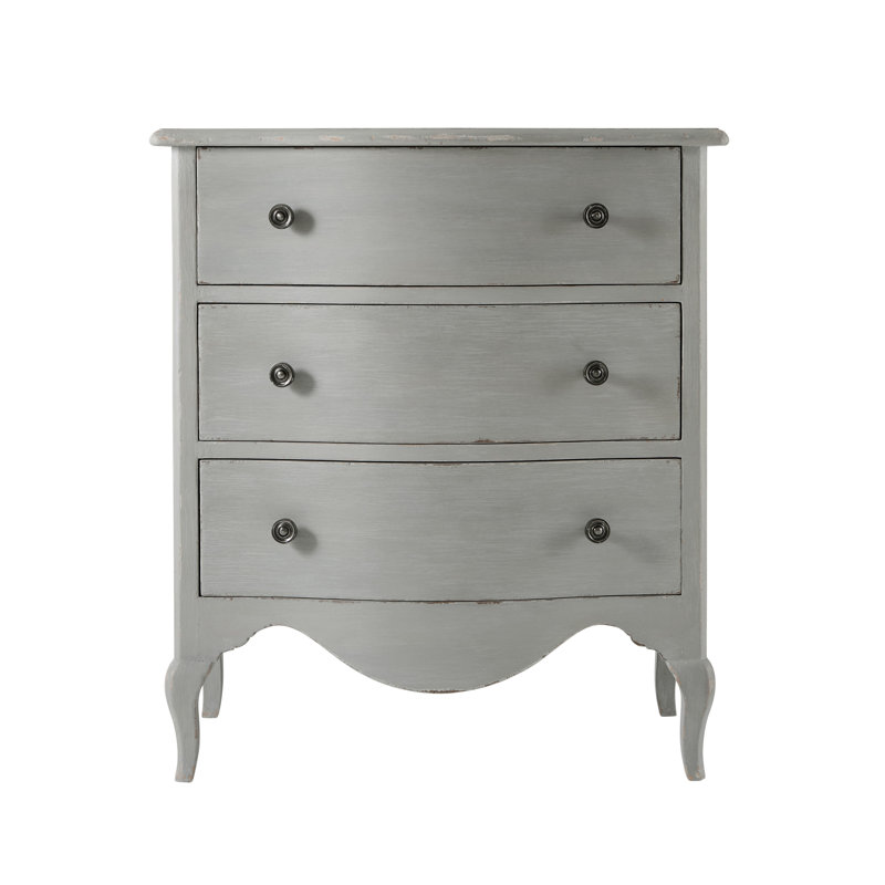 Tavel 3 - Drawer Solid Wood Nightstand, Elsa