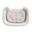 Lit pour chien surélevé en velours côtelé pour petits chiens de 11 à 25 lb, pieds en bois d'hévéa, mousse confortable, couleur beige, lit pour chien à installation rapide, installation sans effort pour animaux de compagnie