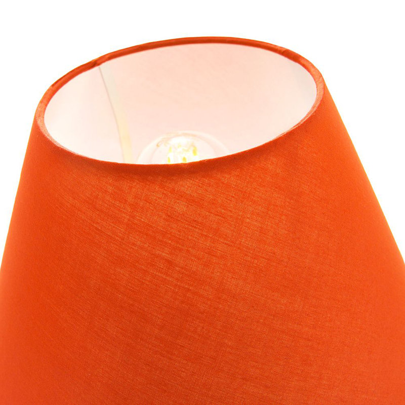 Traditional Cotton Coolie Lampshade Suitable for Table Lamp or Pendant, Orange, 18 x 30cm