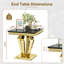 Table de bout 2 pièces avec plateau en faux marbre et structure en acier inoxydable (ensemble de 2)-169990096-169990099