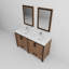 Meuble-lavabo double l 60 po x P 22 po, plateau en marbre de culture, ensemble de robinet et miroirs 22 po-1745083892