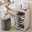 WOPITUES 10 Drawer Storage Cart, Wood Rolling Cart with 10 Dividers, For Cosmetic, Art Craft, Office Supplies, White-122653330-126129493