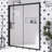 56-60 In. W × 72  In. H Matte Black Semi-Frameless Single Sliding  Shower Glass Pane with 1/4" Clear Tempered Glass  | Transparent Safety Film  | Aluminium Alloy  Guide | Reversible Installation