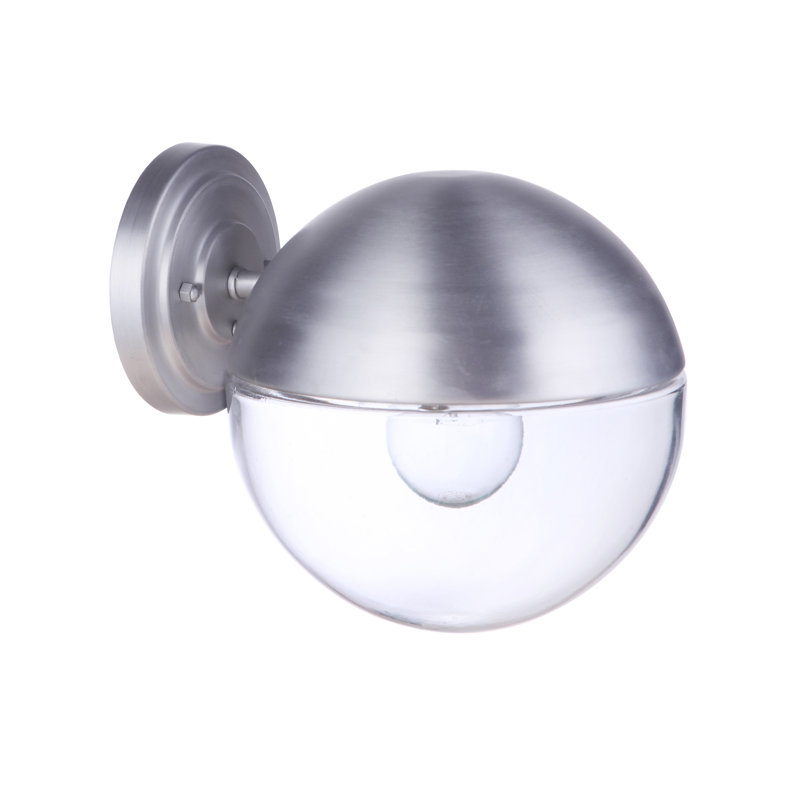 Evie Wall Light, 7.88" H x 7.5" W x 8.74" D, Satin Aluminum