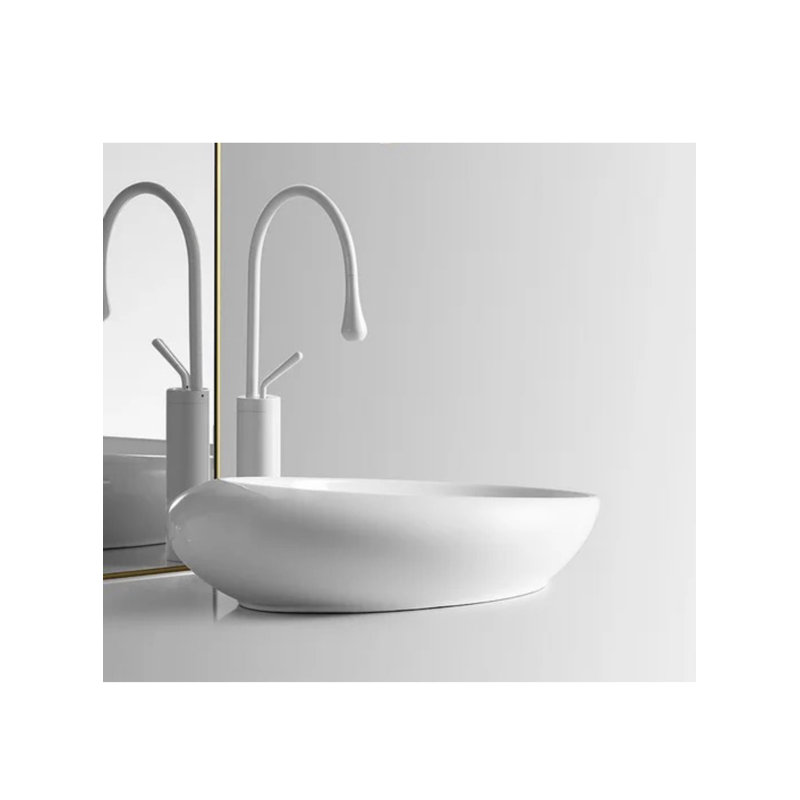 Robinet de salle de bain à un trou, Blanc