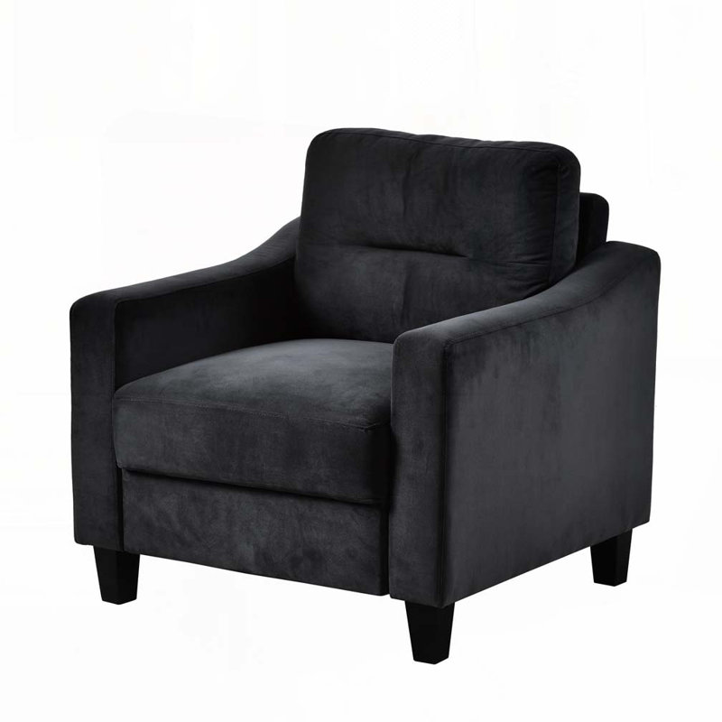 Fauteuil d'appoint en velours, Noir