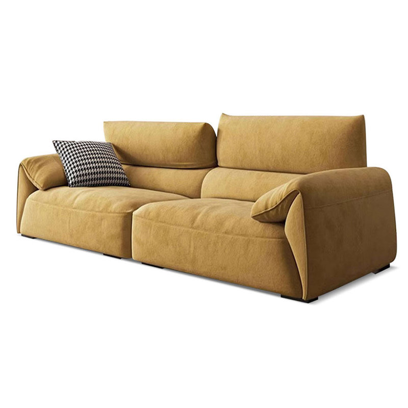 Canapé modulaire jaune en polyester, L 86,61 po