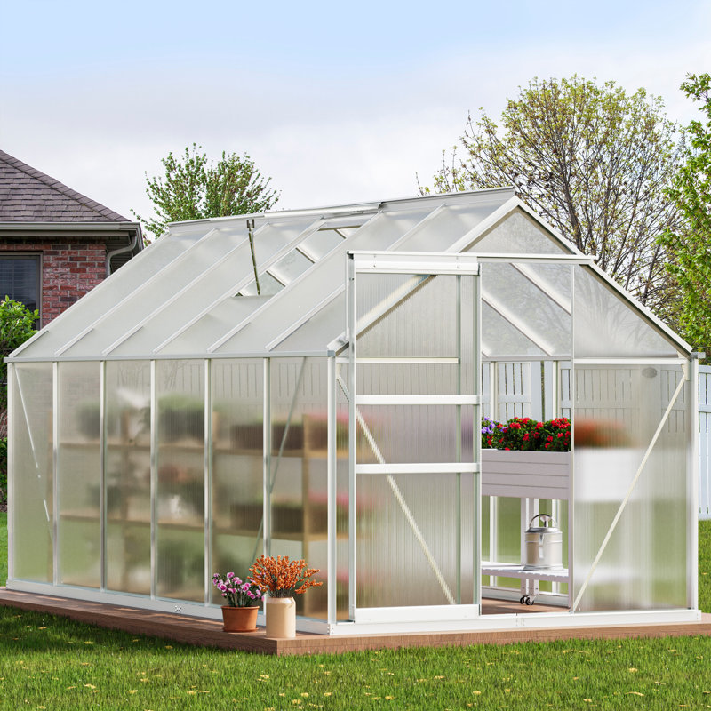 6'W X 4/6/8/10/12'D Heavy-duty Walk-in Hobby Greenhouse, 76.8" H x 74.4" W x 147.6" D
