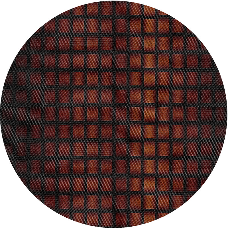 Tapis de zone rouge/noir à motifs, Rond 7 pi