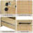 37.4"W Rattan Filing Cabinet With Lockable Drawers & Wheels And Adjustable Hanging Bars